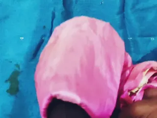 Satin Handjob - Cum On Saree - Satin Silky Pink Suit Rub On Dick Head (87)