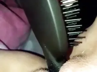 HornyHannah taking her stepsister Hairbrush deep inside
