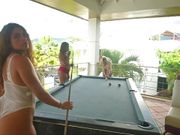 We play billiards and the loser has to suck the winner's pussy - GGmansion