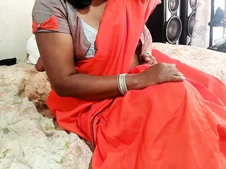 Indian Desi Sexy Wife Dammi With Red Saree