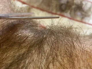 Pussy Hair Trimming Hairy Bush Fetish