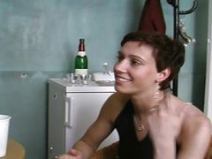 Slender German babe adores two cocks at the same time