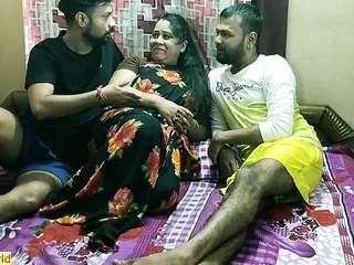 Amazing Hot Desi Threesome Sex! Hot Milf Bhabhi Vs Two Devars
