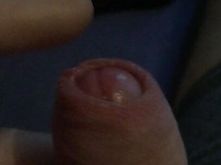 Shaved cock with cum filled balls...