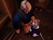 Draenei Girl Gives an Old Man a Deep Blowjob  Warcraft Parody