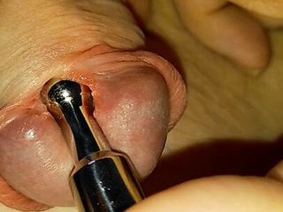 Penis Plug After Precum And Foreskin Play