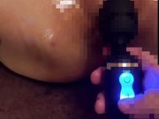 Fist electric massager The head of the electric massager has completely entered! Perverted perverted perverted body 