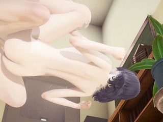 Hentai Uncensored - Futanari Fucks And Grabs Shoko's Tits In Library