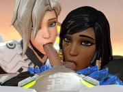 Mercy And Pharah Tag Teaming A Dick 