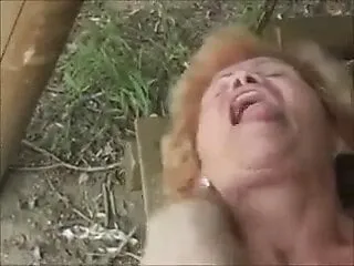 Hairy Granny Effie Anal Outdoor...