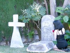 Ugly Bitch Widow Fucked on Husband's Grave