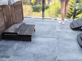 Squirting Lot On A Patio In The Mountains – Orgasm