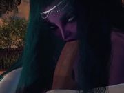 Night Elf princess give you a Blowjob in the Garden POV - 3D Porn