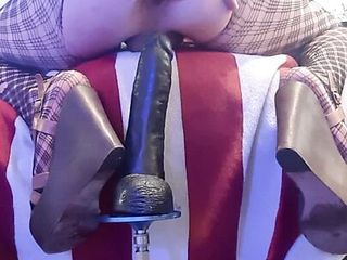 Cd Gets Creative With Machine And Takes Bbc Dildo Deep!