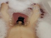 Taking a bath and washing my dick with cage on
