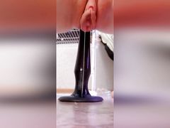 dripping pussy from  huge anal toy