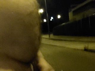 Night walk, swelling the balls until ejaculating 10