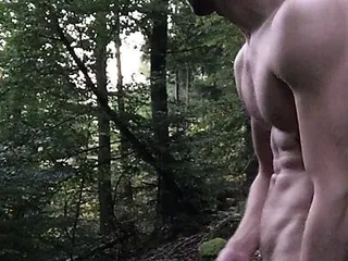 German boy naked outdoor cum in the woods jerk off