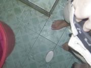 Young gay : big penis solo cum of toilet