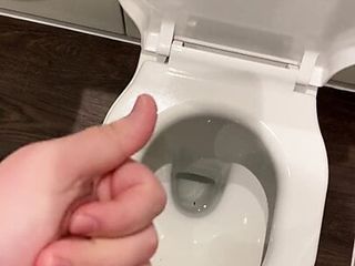 Wanking Off In A Public Cubicle Cumshot At The End...
