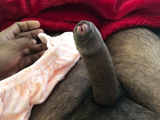 Very big dick masturbation with panty...