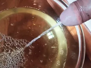 Pee Compilation In A Bowl