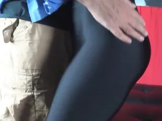 Sexy Girl Grinds In Spandex Spandex Leggings Until Guy Cums