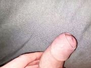 rubbing cock on bed