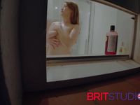 All of a sudden you spot a gorgeous British teen (Olivia Keane) in the shower - You take a look of course!